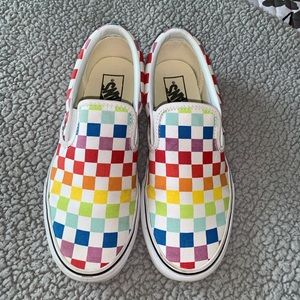 Vans rainbow slip ons